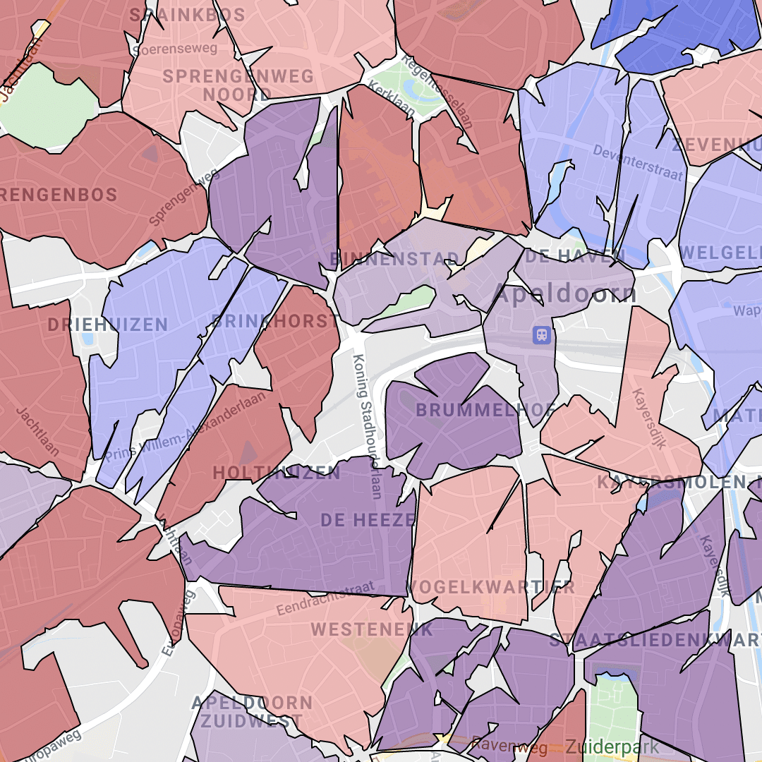 Analysebeeld van politieke concurrentie en beweging tussen partijen